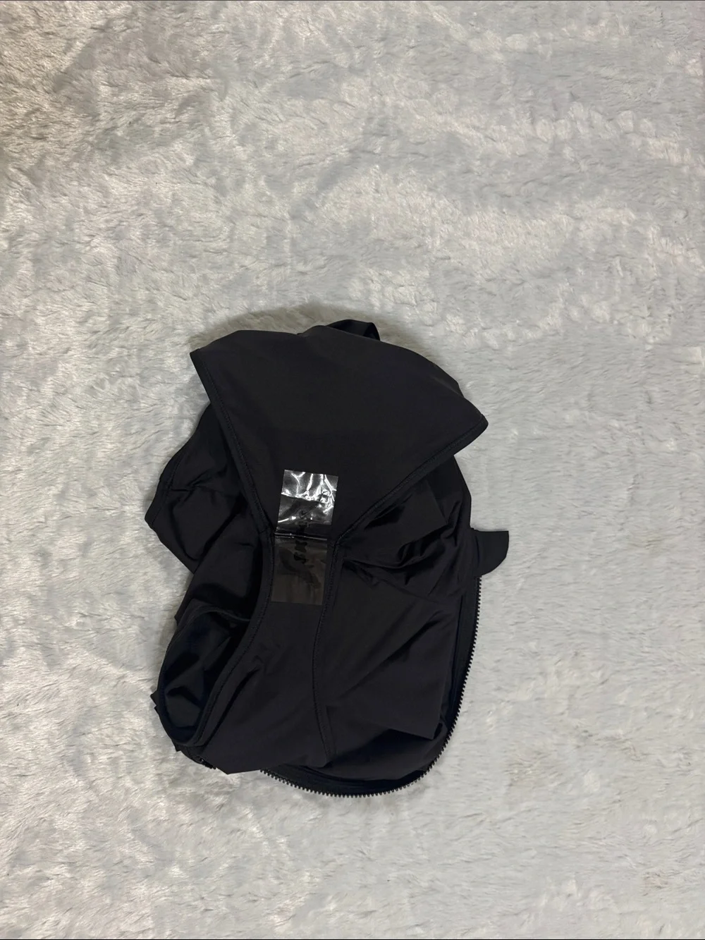 SKIMS NWT Recycled Swim Sleeveless One Piece Black Zip-Front One-Piece Swimsuit